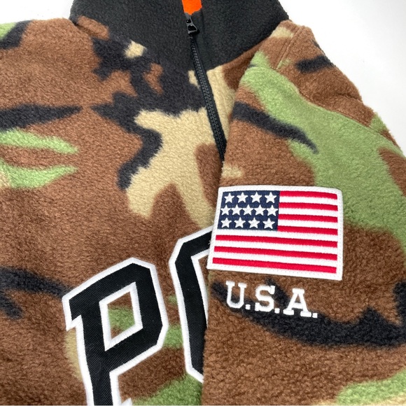 Polo Ralph Lauren Camo Fleece Quarter Zip Pullover - Picture 8 of 9